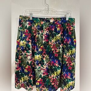J.Crew floral pleated skirt size 12 bright print